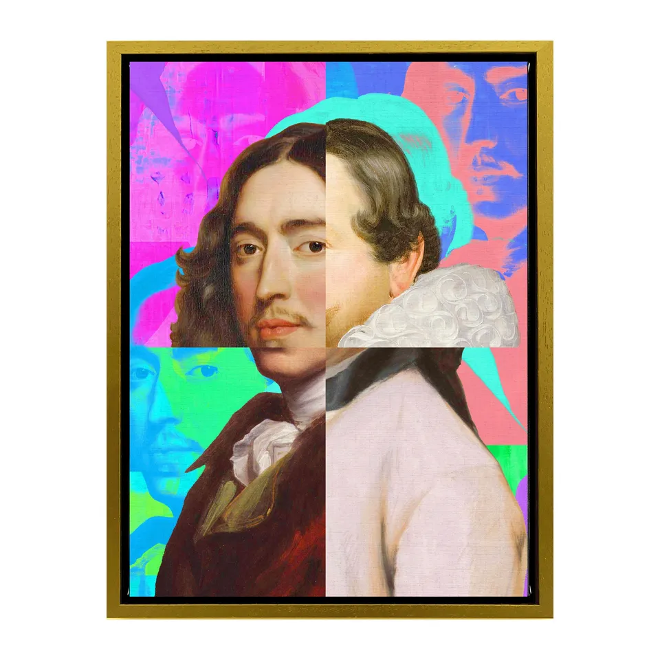 Mineheart Gentleman Puzzled Wandbild Rot-Weiß 40x50cm