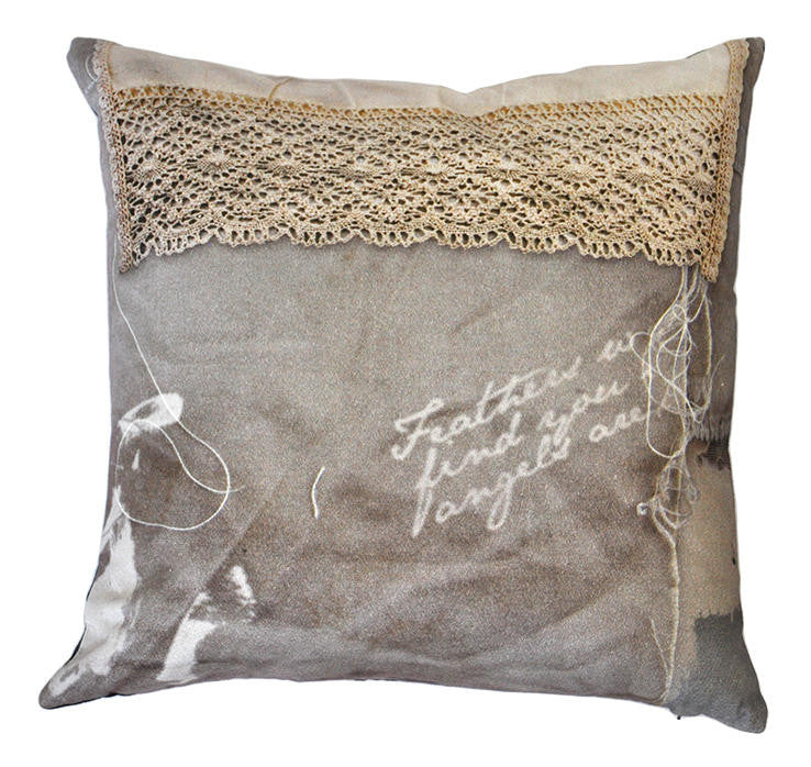 Mineheart Sewn Crochet Kissen 45x45 cm Vintage Beige