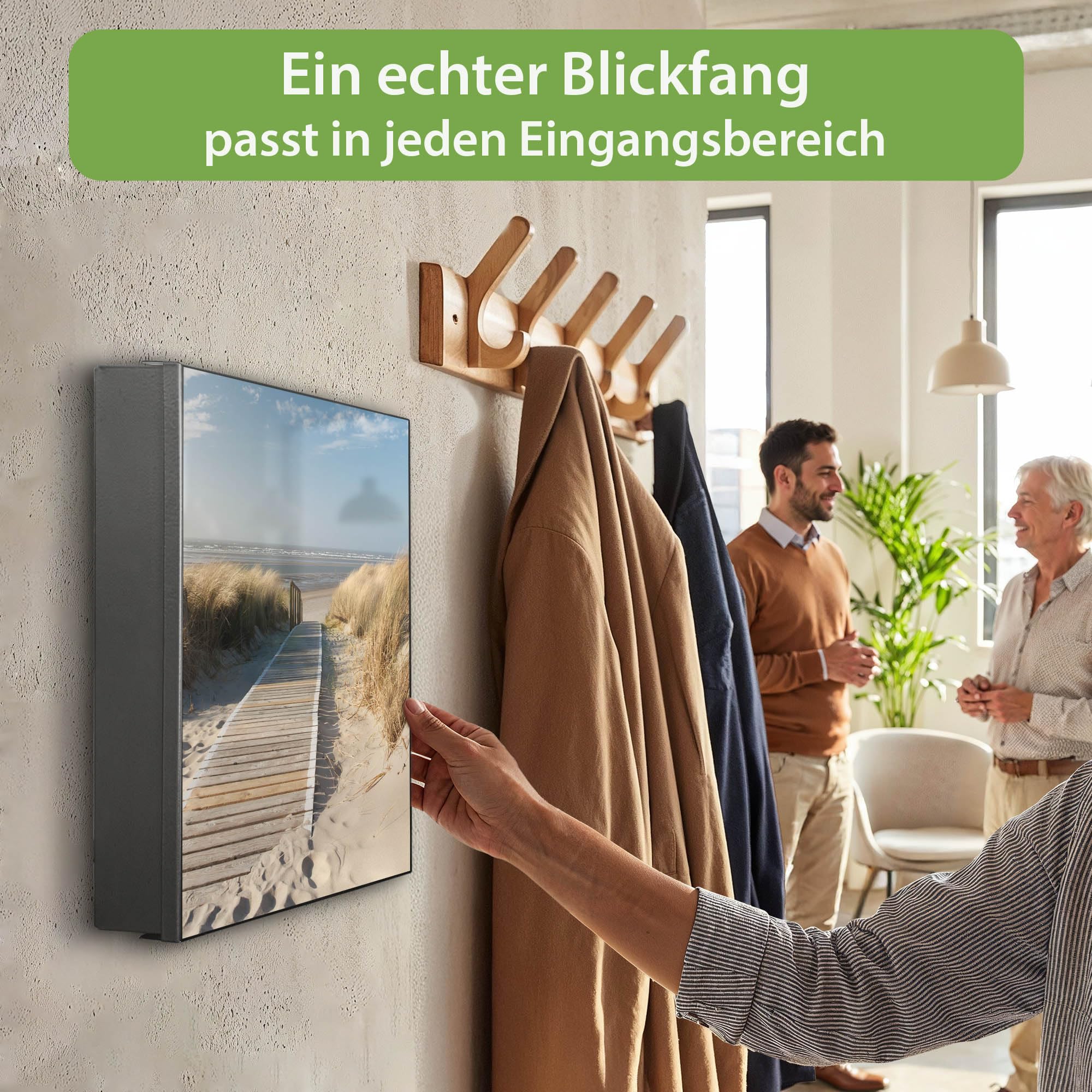 Banjado Schlüsselkasten Dünen Schlüsselbox schwarz 30x30