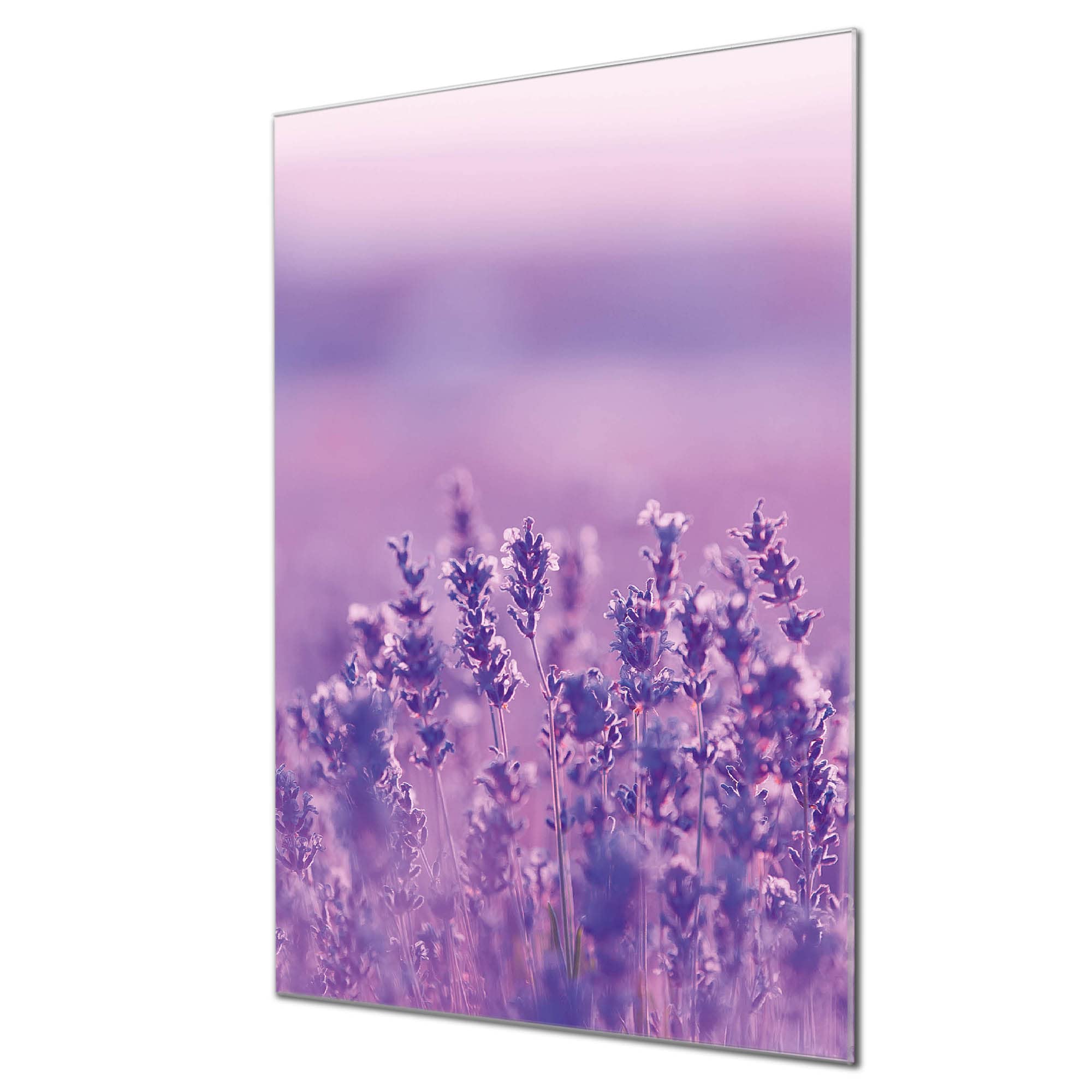 Banjado Magnettafel Lavendelfeld Glas 40x60 cm Blumen