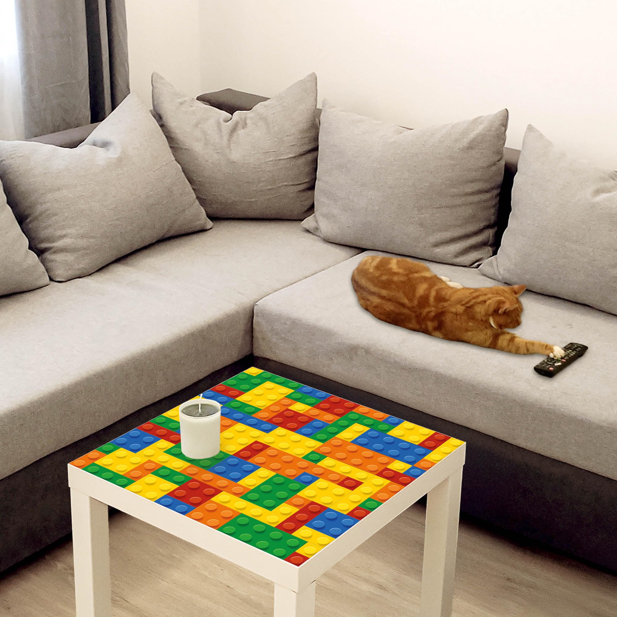 Banjado Möbelfolie Tischfolie Bausteine 55x55 selbstklebend