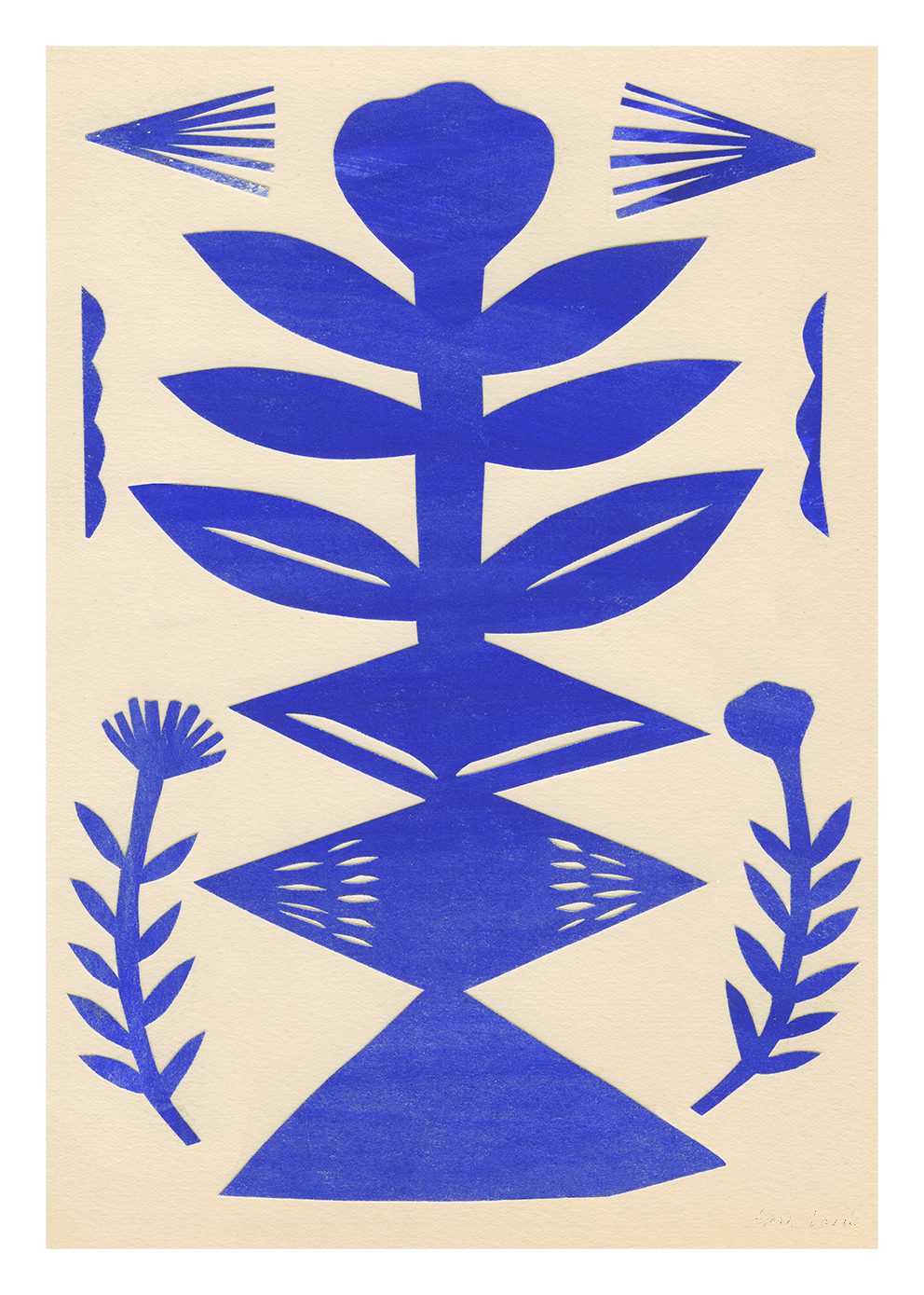 The Poster Club Blue Paper Cut Poster A4 blau geometrisch