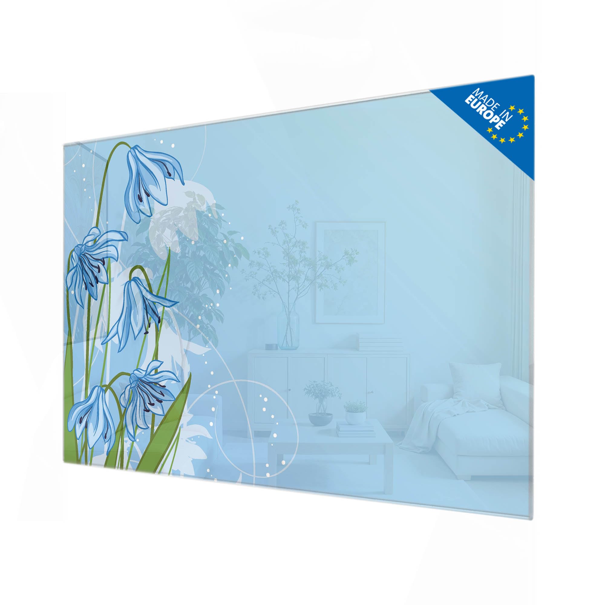 Banjado Magnettafel Bergblaulilie Magnettafel 120x80 cm Glas