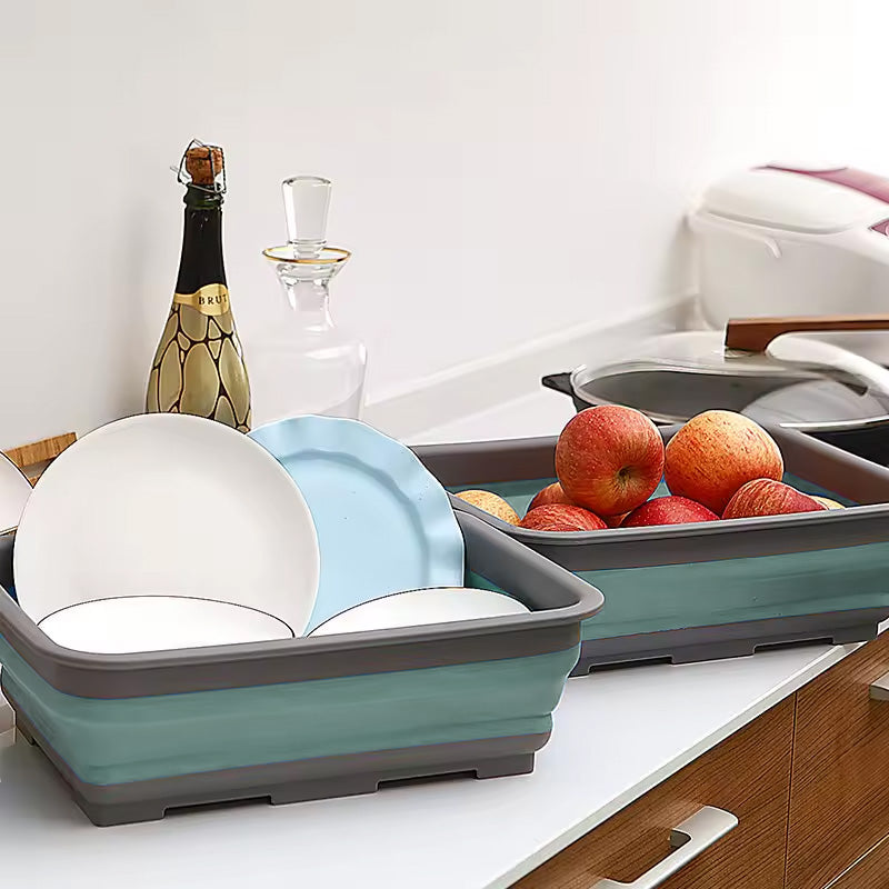 LS-LebenStil Flexible Waschschüssel 8L 37x27cm Grün Grau