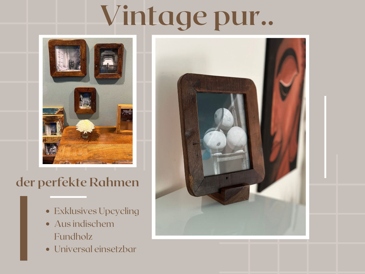 LS-LebenStil Dehli Bilderrahmen Fundholz 20x15cm Vintage