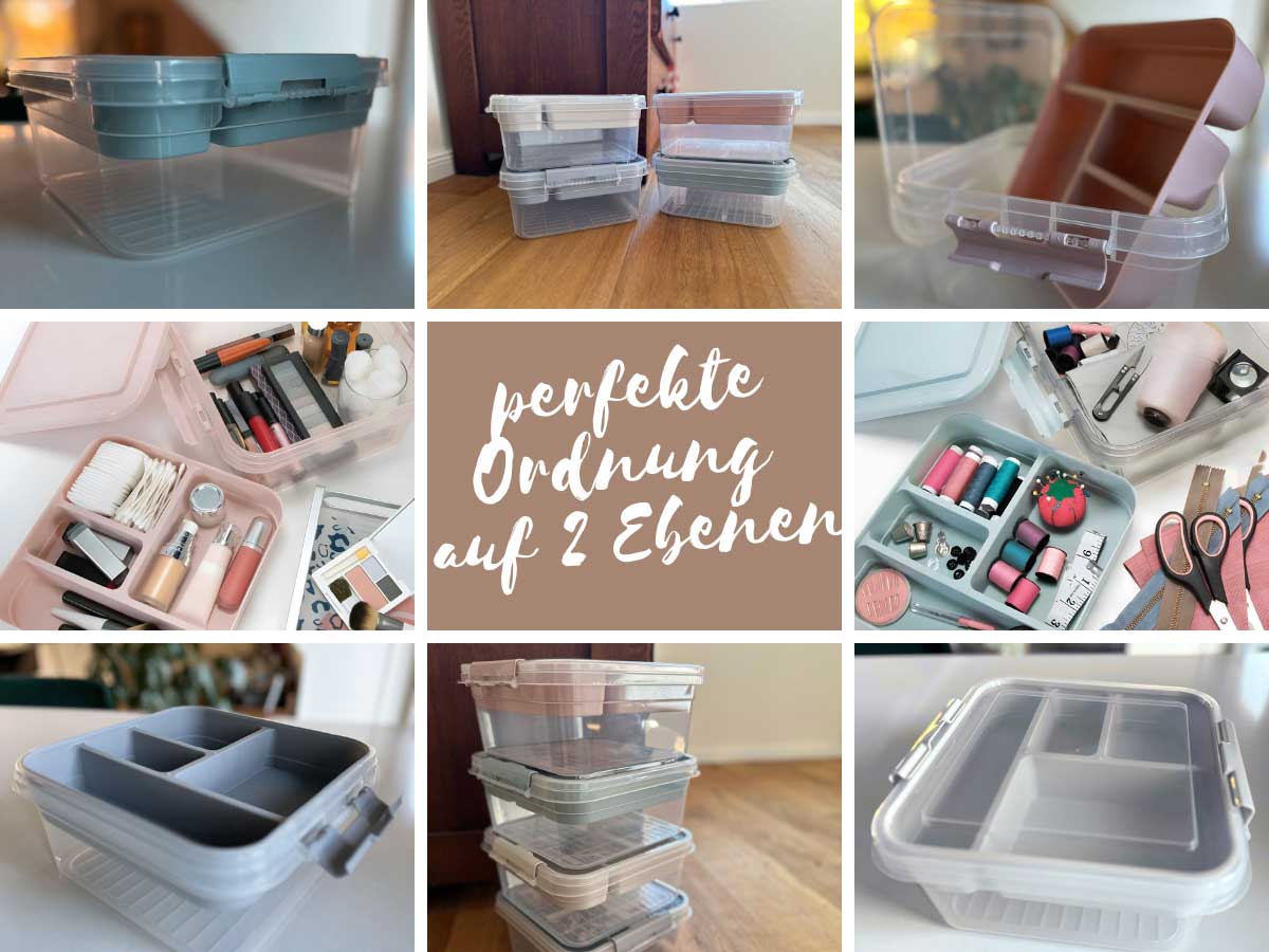 LS-LebenStil Möbel & Wohnen Sortierbox Aufbewahrungsbox Grau 26cm