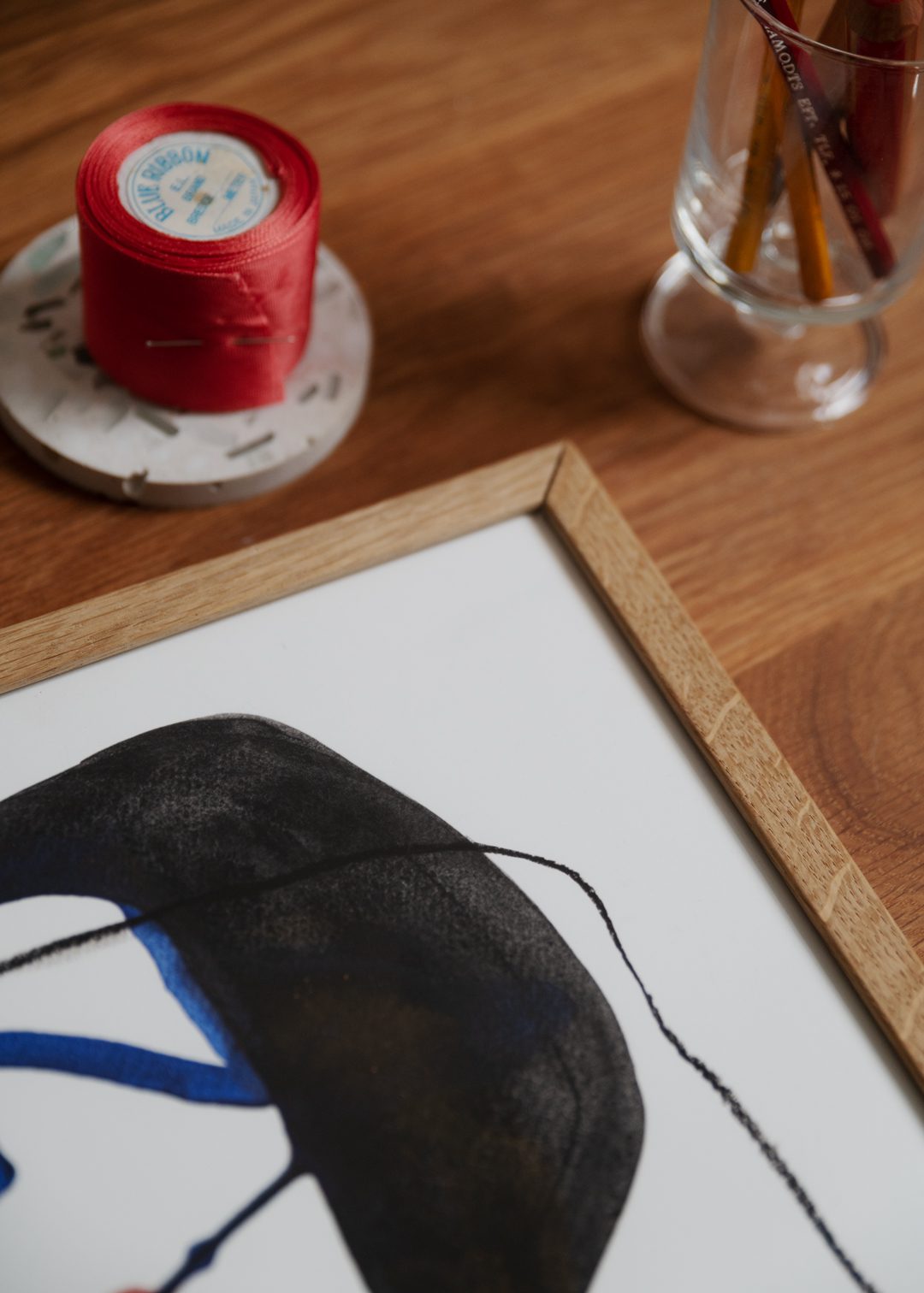 The Poster Club Link Kunstdruck A4 abstrakt Beige-Blau