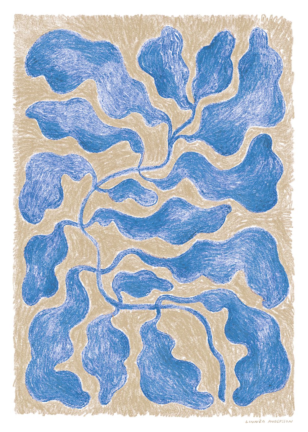 The Poster Club Rhythm Poster 30x40 cm beige blau abstrakt