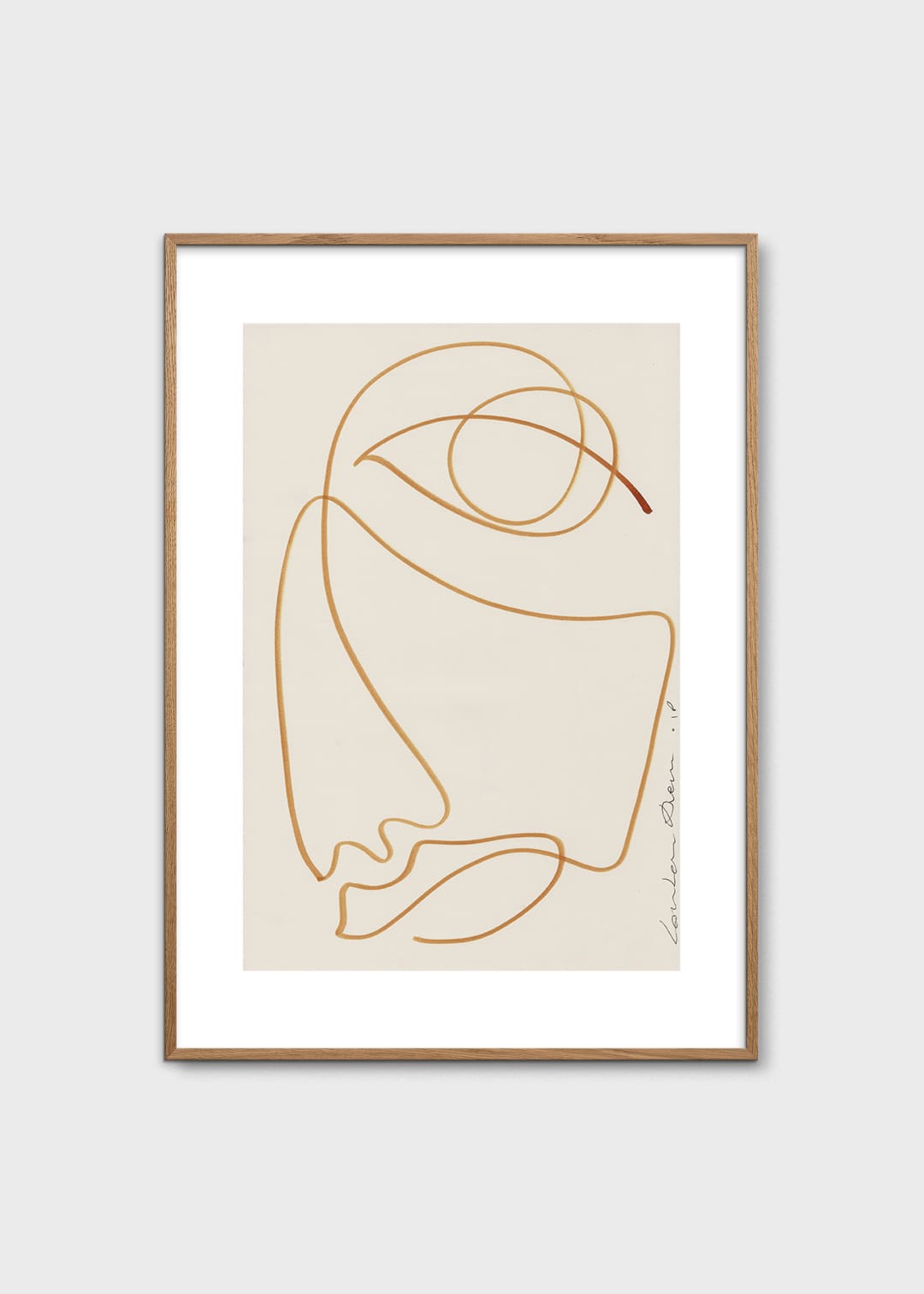 The Poster Club Melancholic Kunstdruck A4 beige Linie