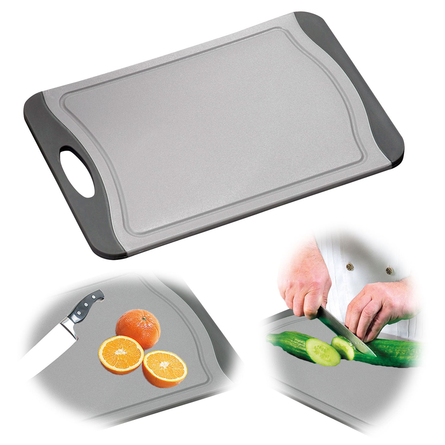 LS-LebenStil Küche & Haushalt Tranchierbrett 29cm Grau Schneidebrett