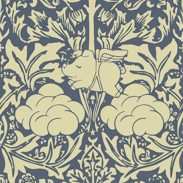 Mineheart Morris Dream Tapete Creme-Blau Vlies 52cm