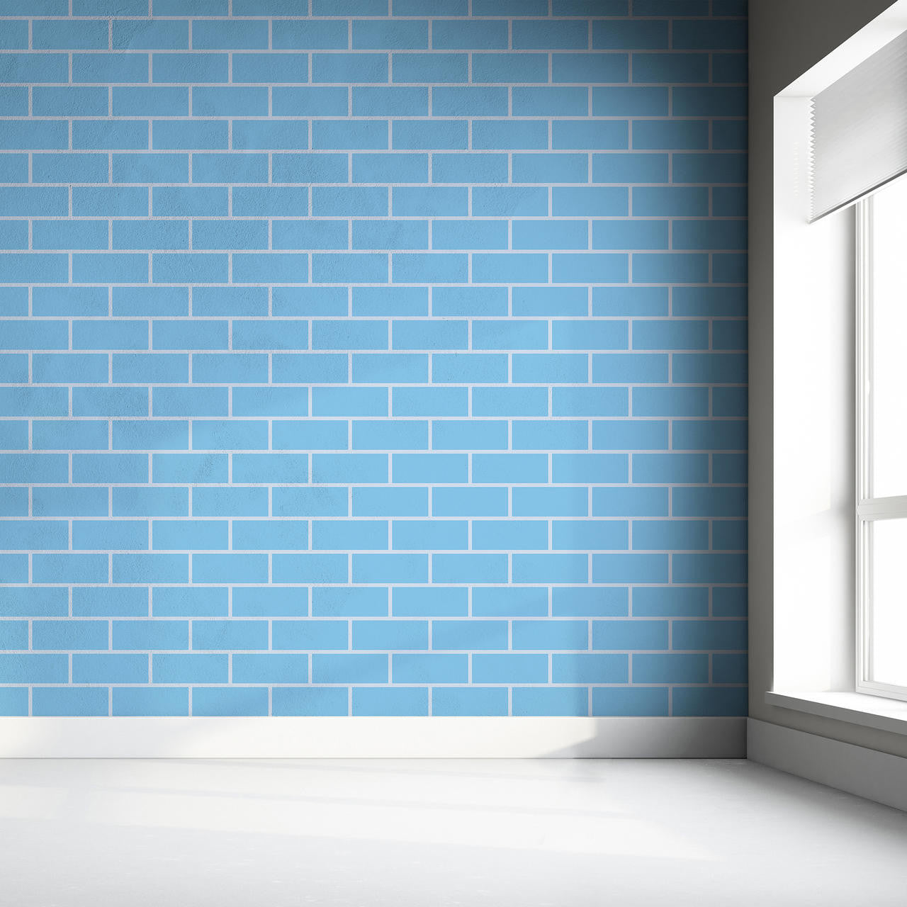 Mineheart Wallpaper Tonal Blue Bricks Tapete blau 10m Rolle
