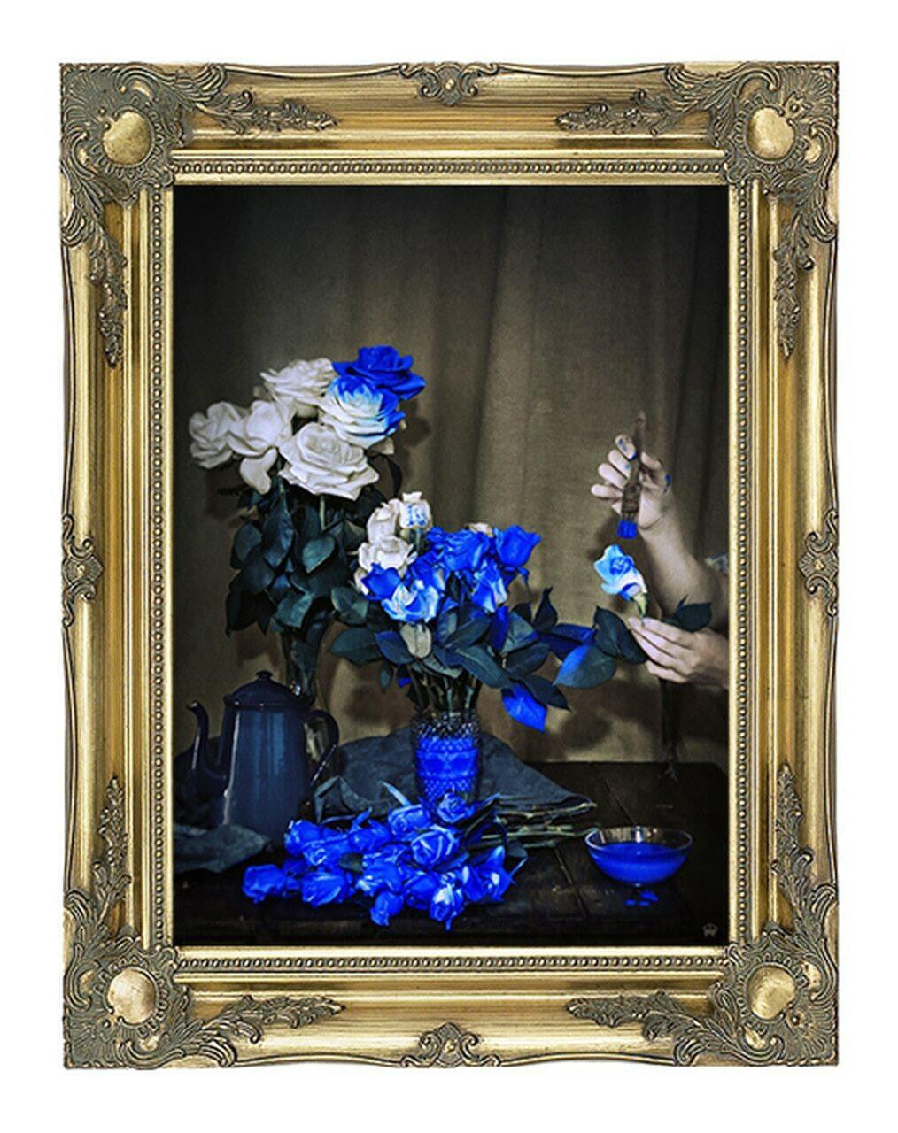 Mineheart Scent of Cobalt Wandbild 66x81cm Blau Blumen