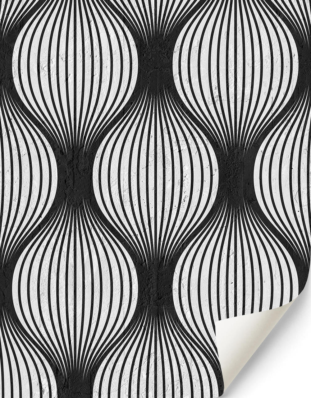 Mineheart Black Geometric Bulbs Tapete Glatt Vlies A3 Muster Schwarz
