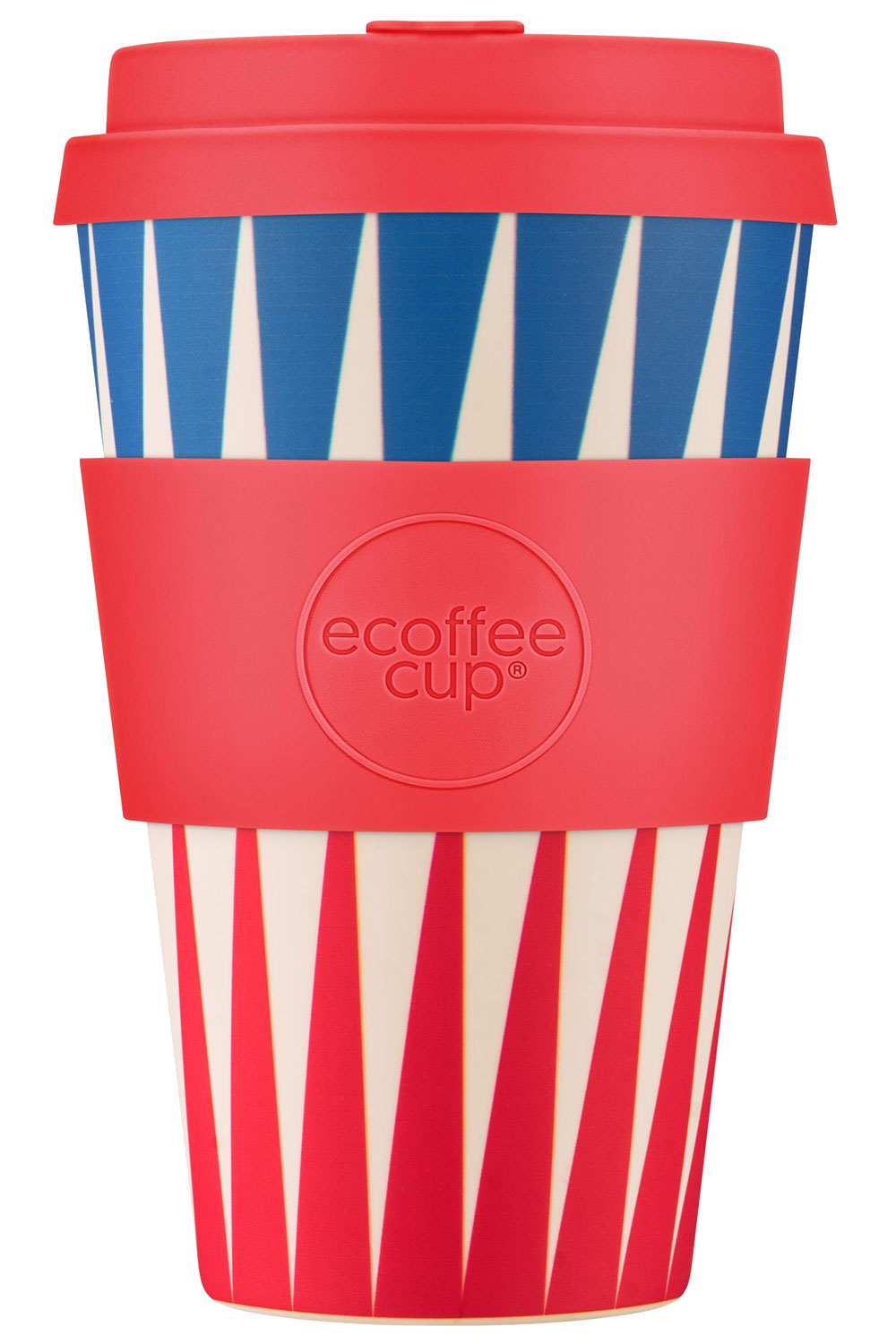 Ecoffee Cup Dale Buggins Kaffeebecher Blau Weiß Rot 400ml