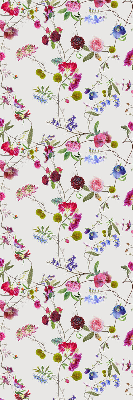 Mineheart Botanical Chinoiserie Tapete Weiß Lila Rolle