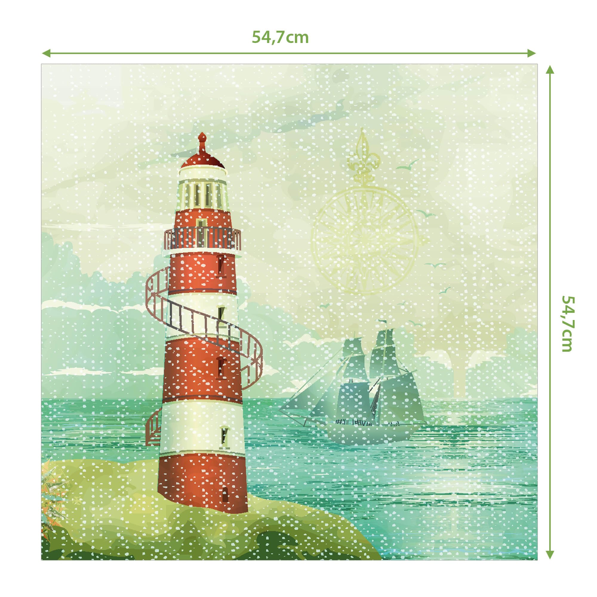 Banjado Möbelfolie Tischfolie Alter Leuchtturm 55x55 cm