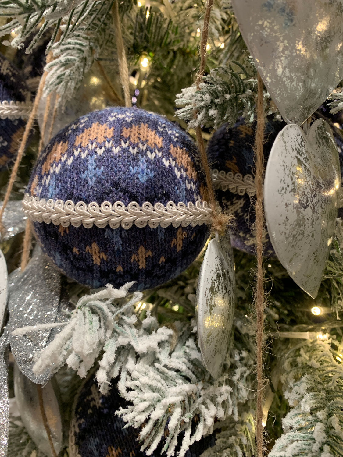 LS-LebenStil Möbel & Wohnen Weihnachtskugeln 8cm blau-weiß 2er Set