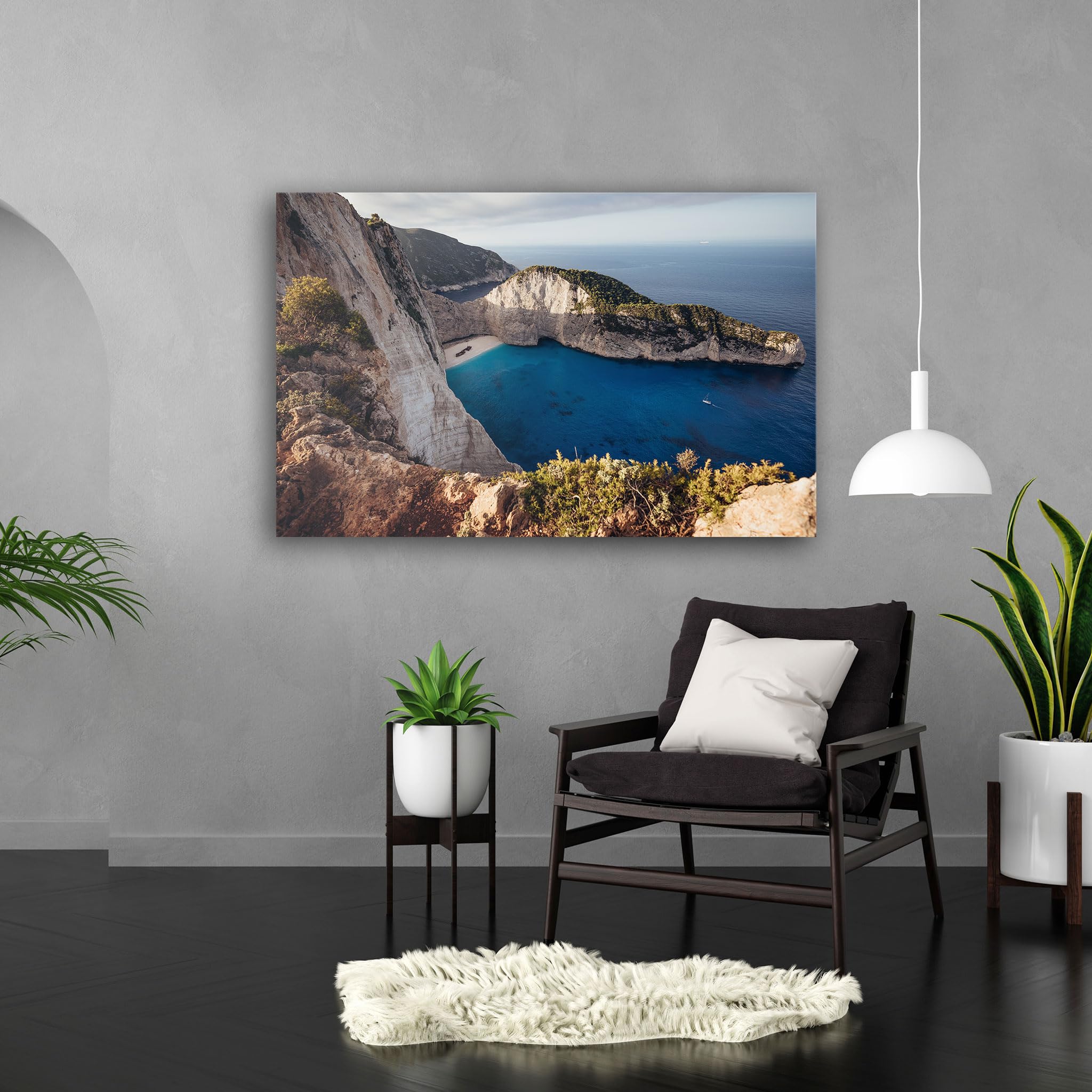 Hustling Sharks Wandbilder Steilküste mit Meeresbucht Wandbild 40x30 cm