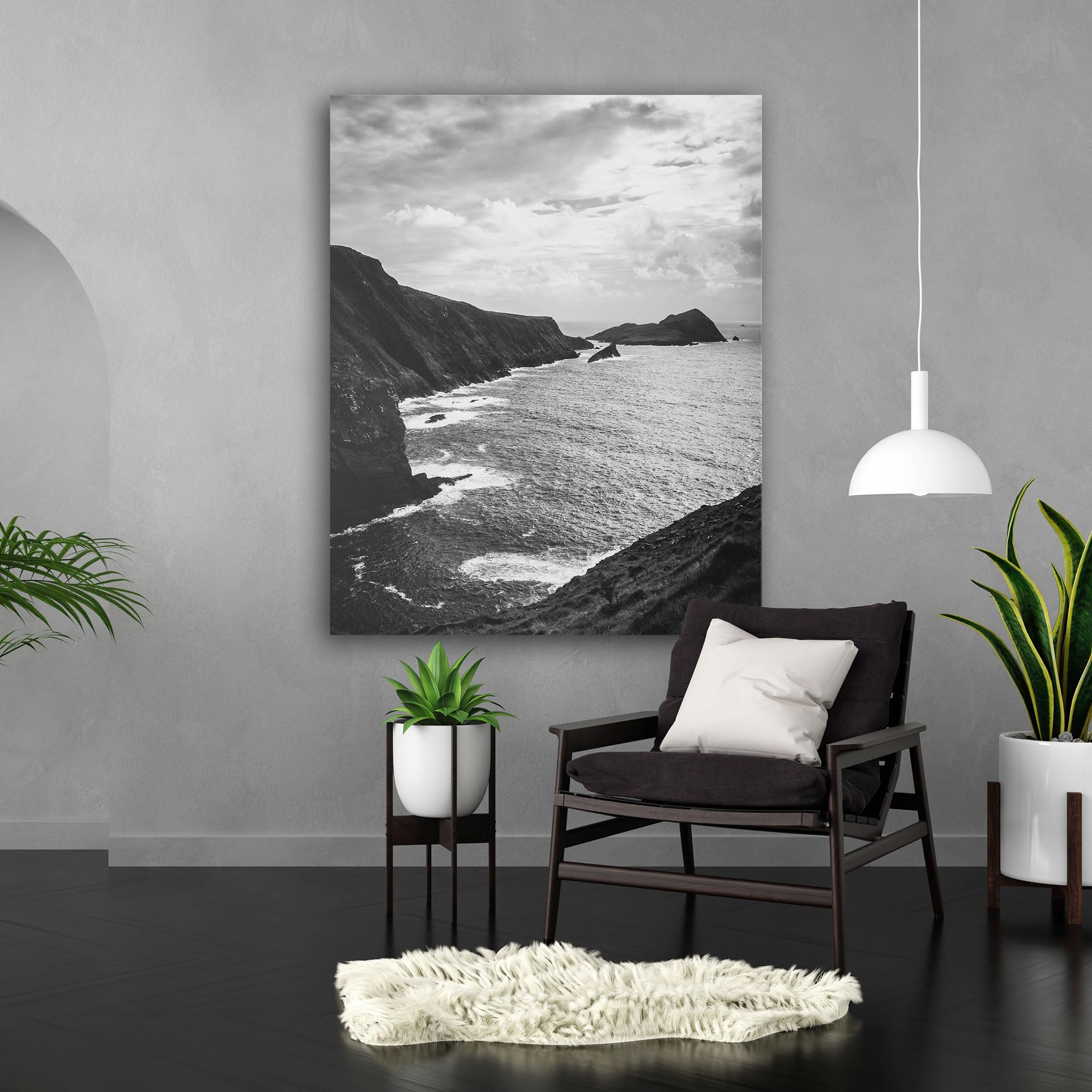 Hustling Sharks Wandbilder Küste bei Bewölkung Leinwandbild 30x40 cm