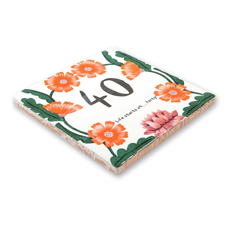 StoryTiles Delft Blue Verse bloempjes Fliese 10x10 cm Blumen