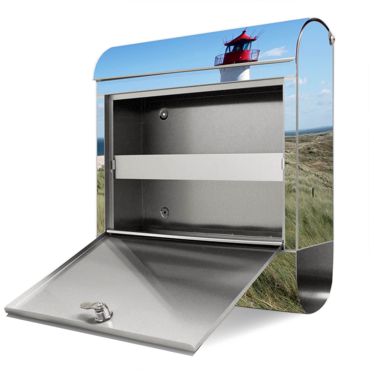 Banjado Briefkasten Leuchtturm Standbriefkasten Edelstahl A4