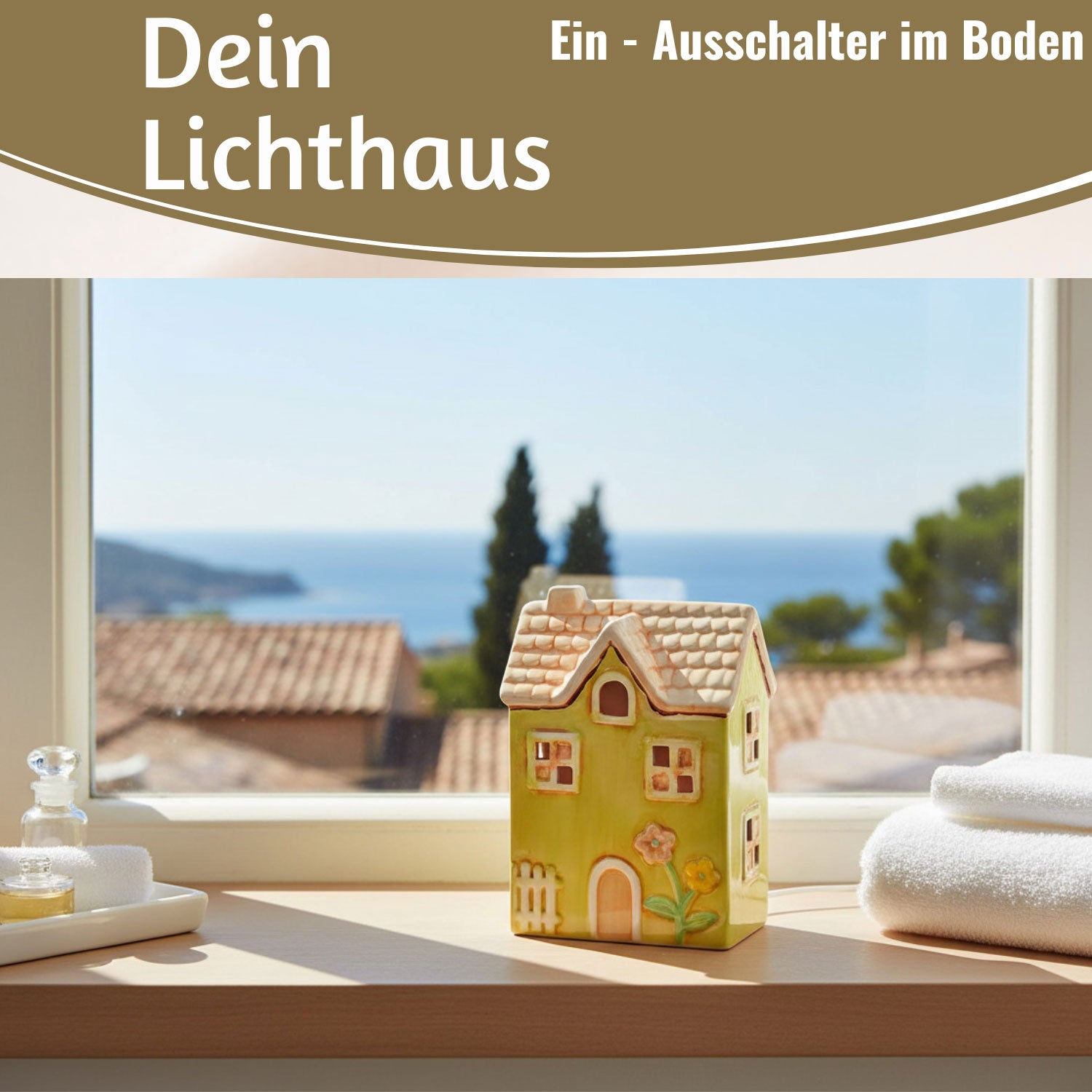 LS-LebenStil Nyhavn Lichthaus Keramik grün 19 cm