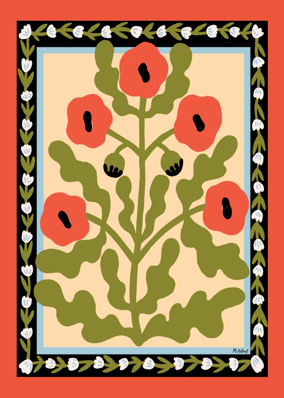The Poster Club Red Poppies Poster 30x40 cm Mohnblumen