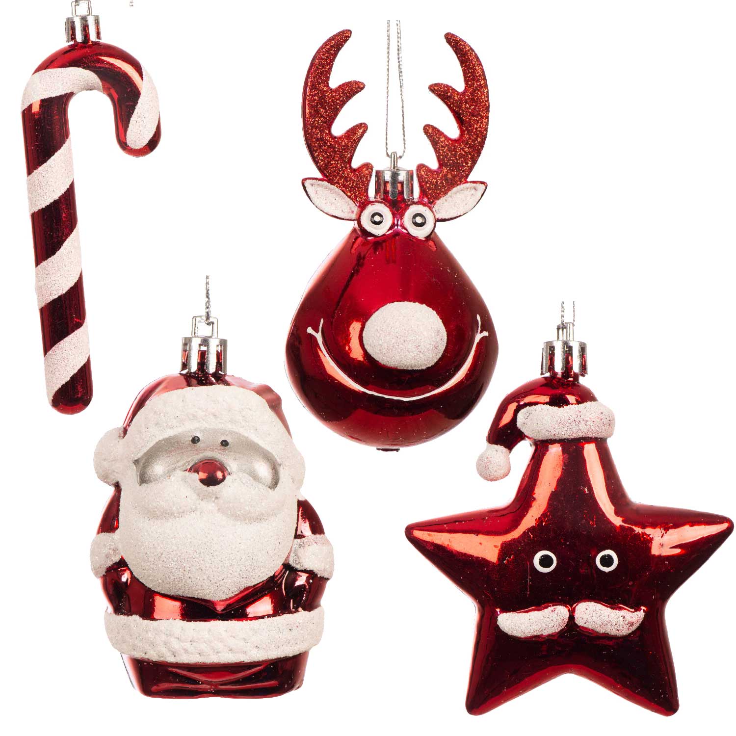 LS-LebenStil Deko Weihnachtsbaum 60 cm grün-rot geschmückt