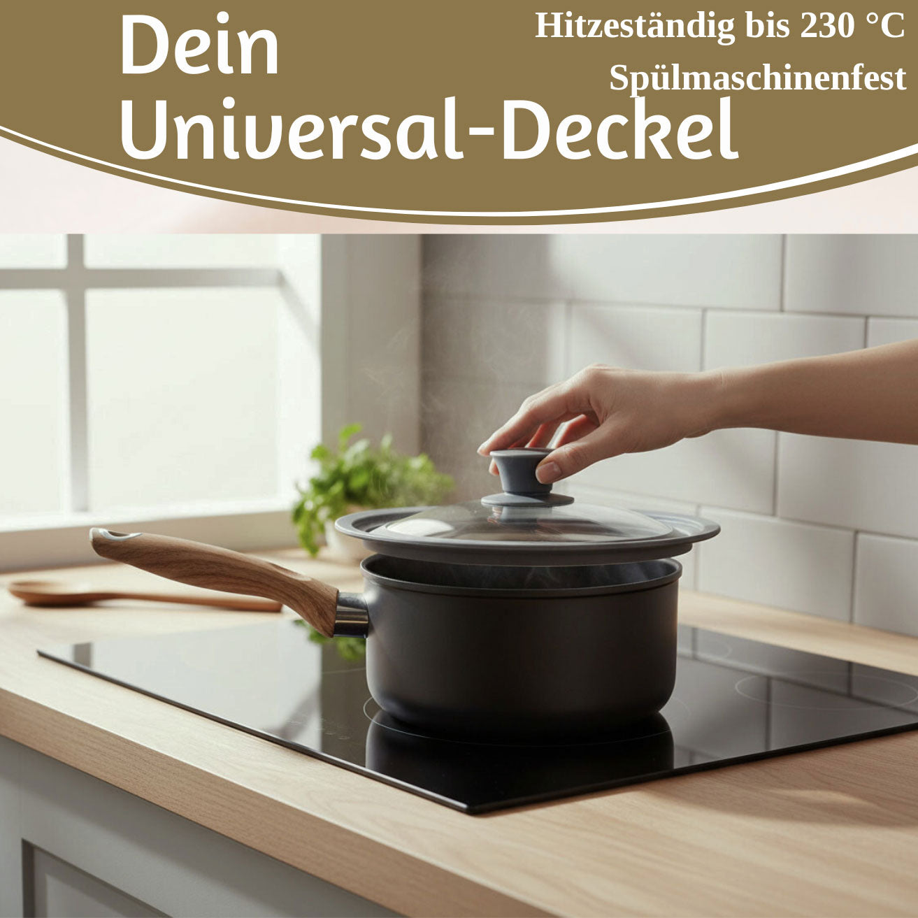 LS-LebenStil Küche & Haushalt Glasdeckel 24-28 cm Universal