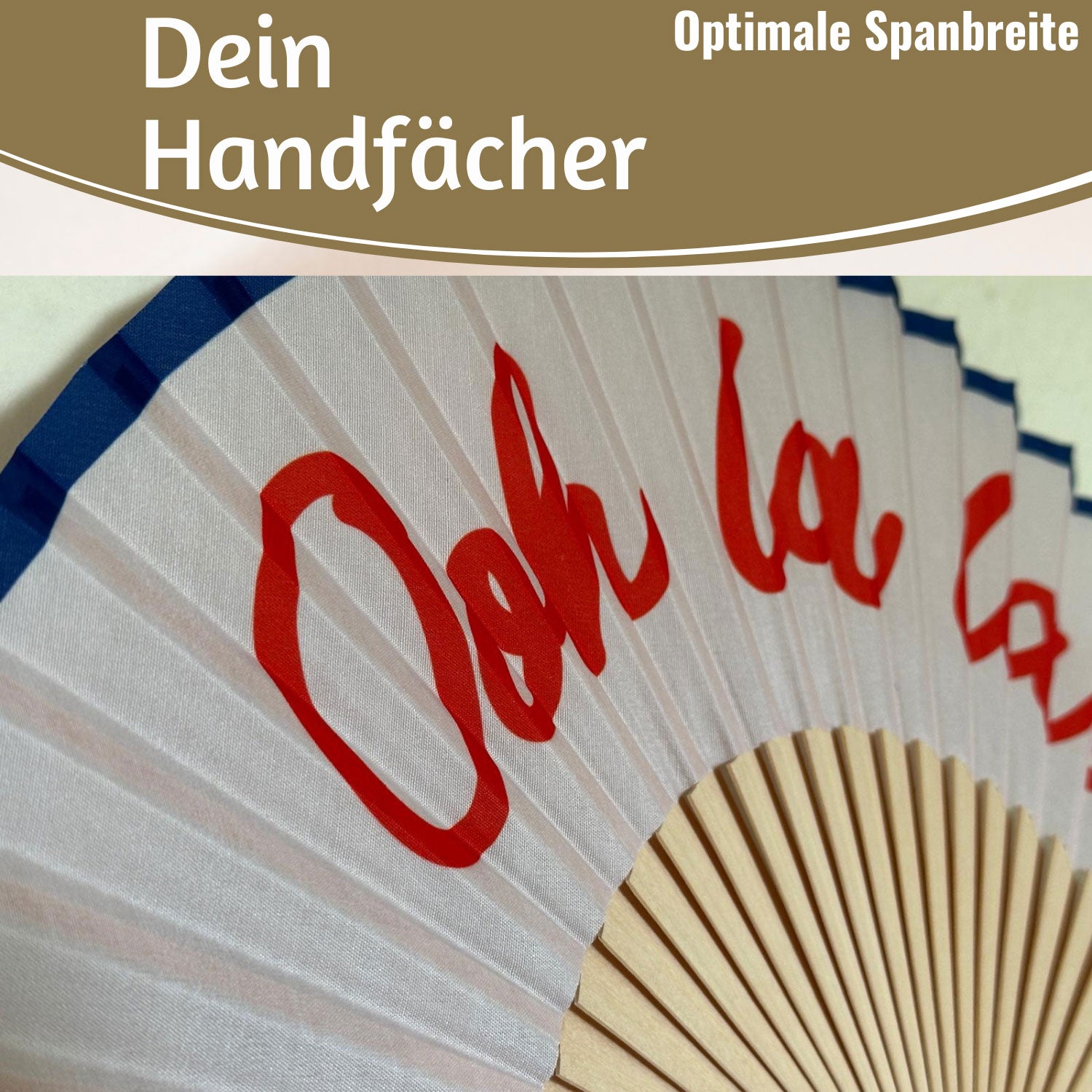 LS-LebenStil Ooh La La Handfächer weiß faltbar 42 cm