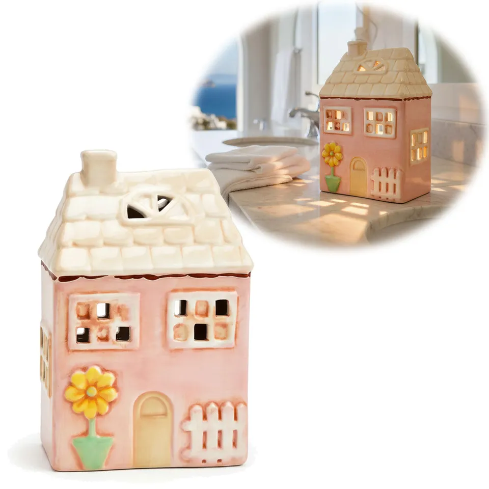 LS-LebenStil Möbel & Wohnen Nyhavn Lichthaus 19cm rosa Keramik