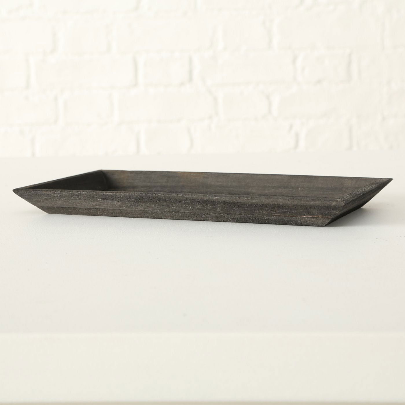 LS-LebenStil Küche Deko-Tablett Sylt Holz Schwarz 30x16cm