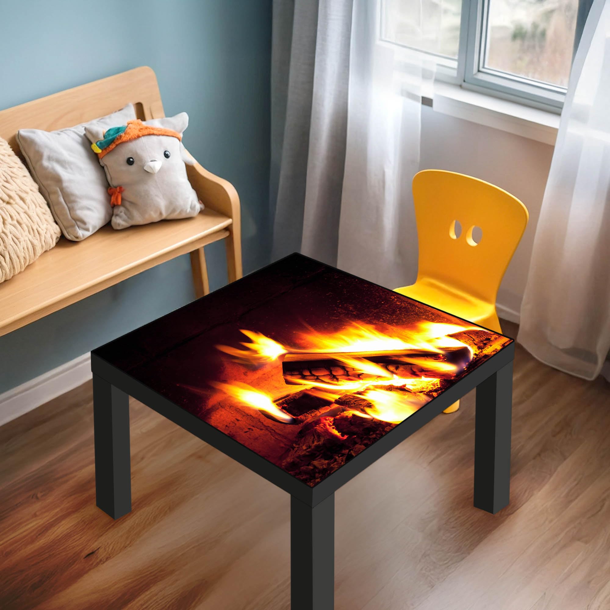Banjado Möbelfolie Kaminfeuer Tischfolie 55x55 Feuer