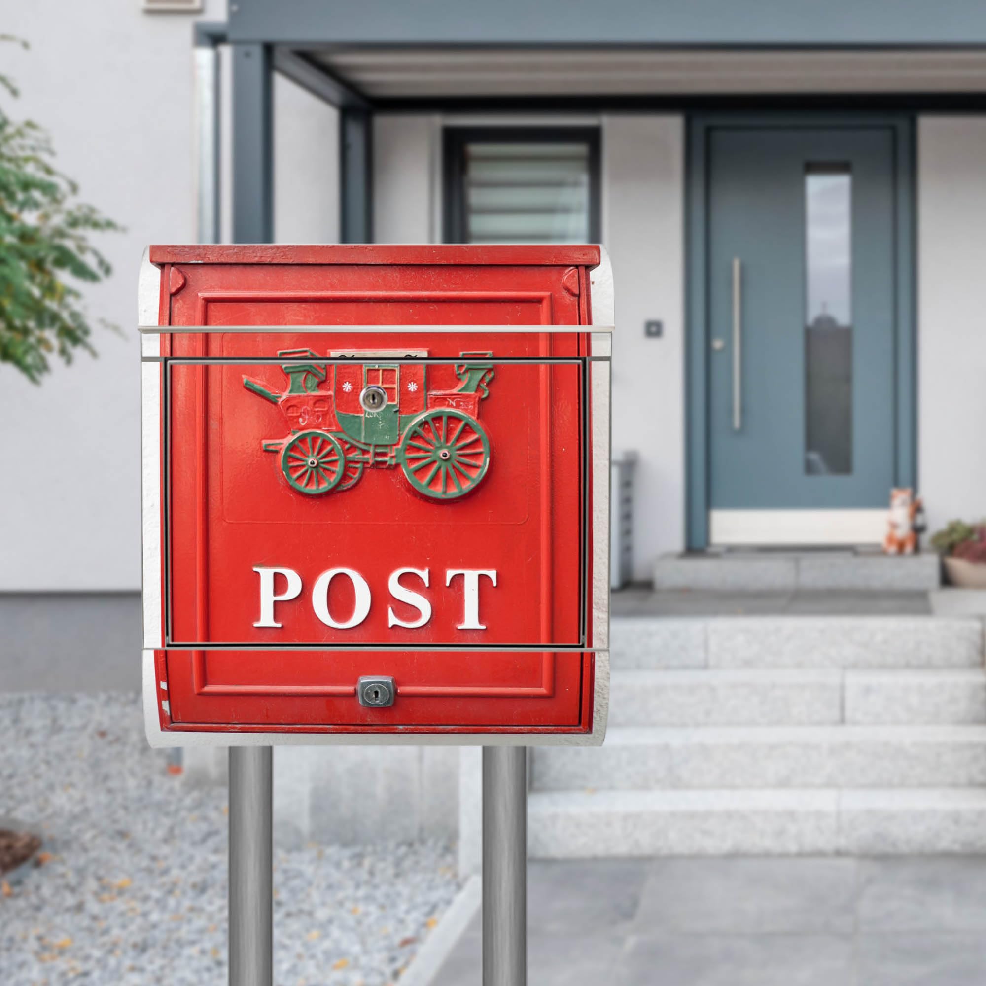 Banjado Briefkasten Postkasten Nostalgie Standbriefkasten Edelstahl 38x43cm