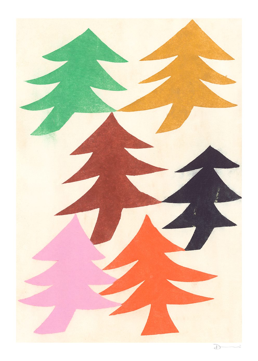 The Poster Club Art Prints Dancing Trees Poster 30x40 cm grün