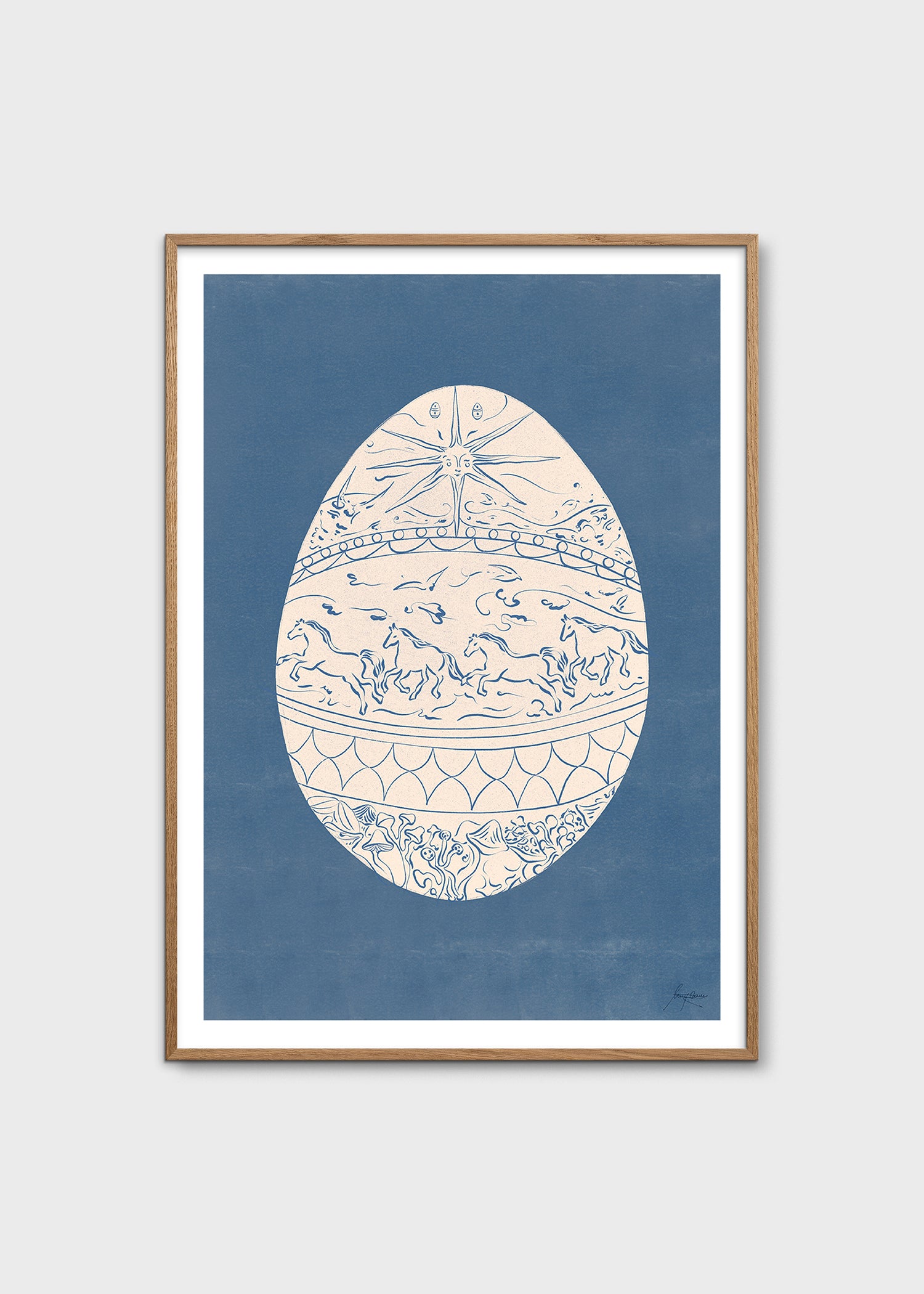 The Poster Club Art Prints Echo of the Origin Poster 30x40 cm Blau