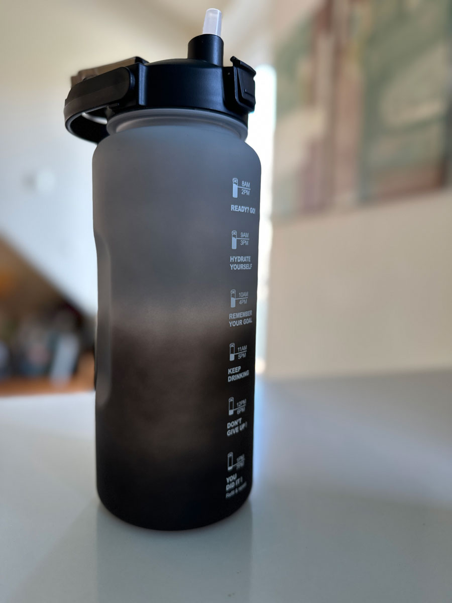 LS-LebenStil Sportflasche 2000ml grau Tritan auslaufsicher
