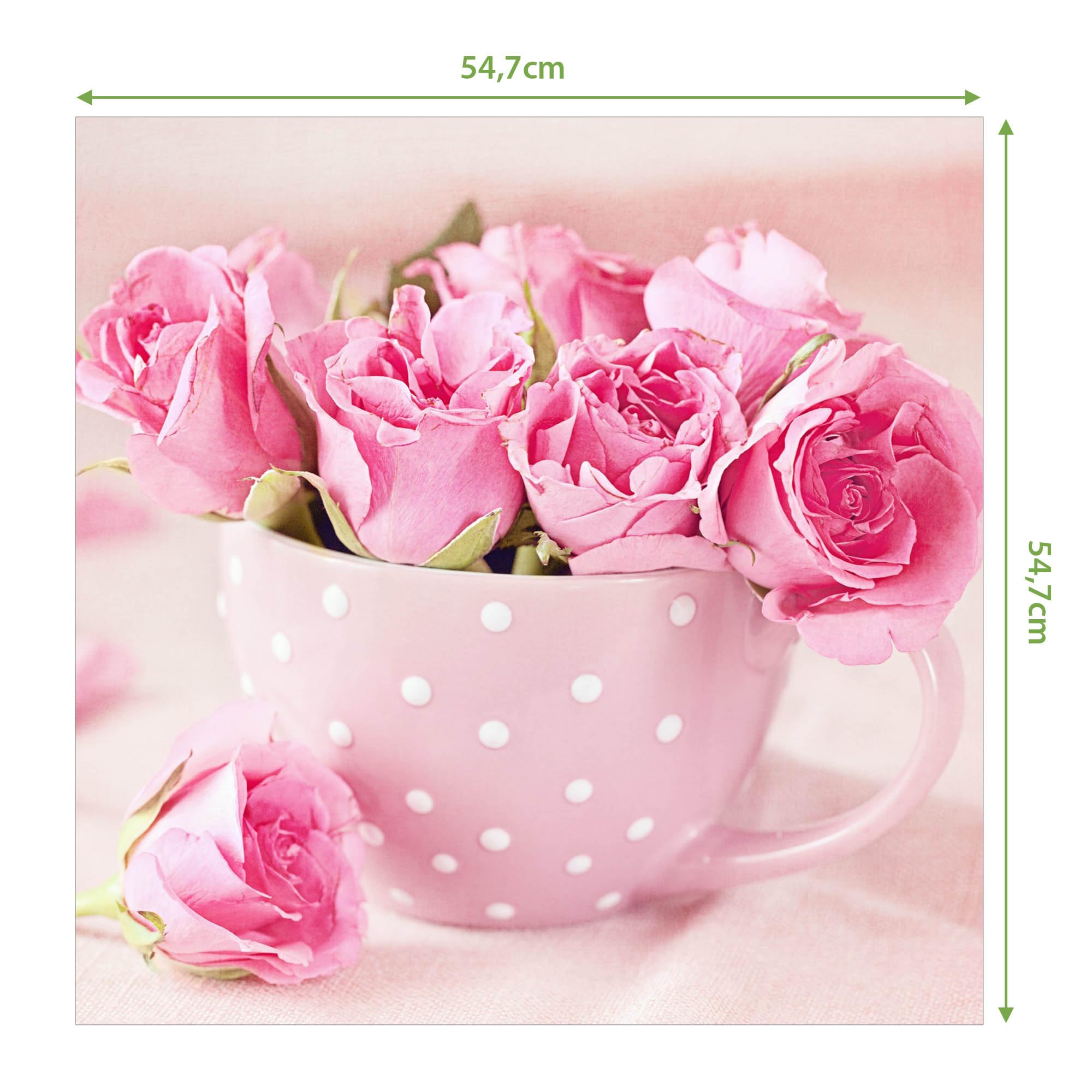 Banjado Möbelfolie Tischfolie Tasse Voll Rosen 55x55 Klebefolie