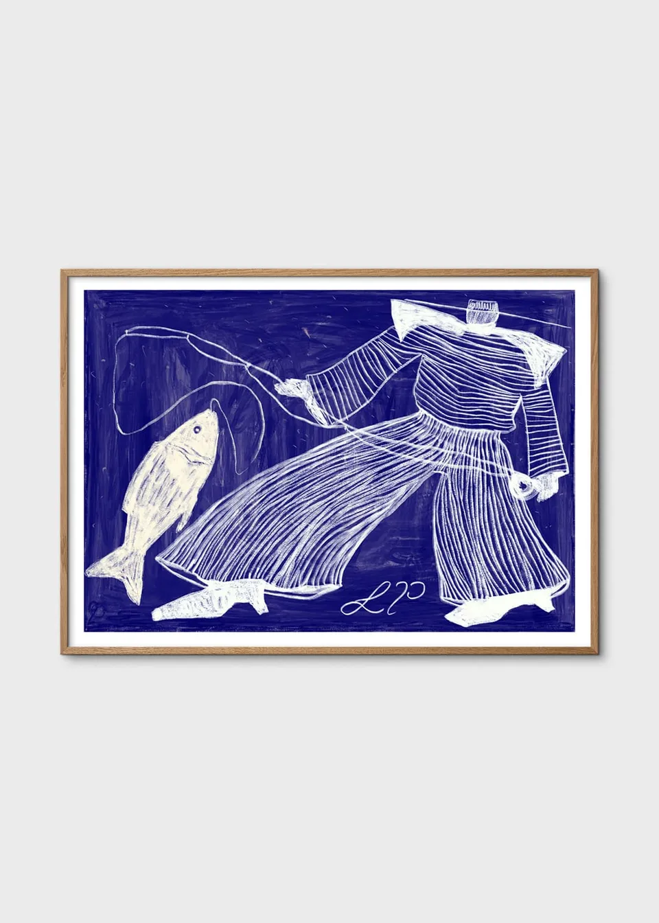 The Poster Club Art Prints Sam Fishing Poster A4 figurativ