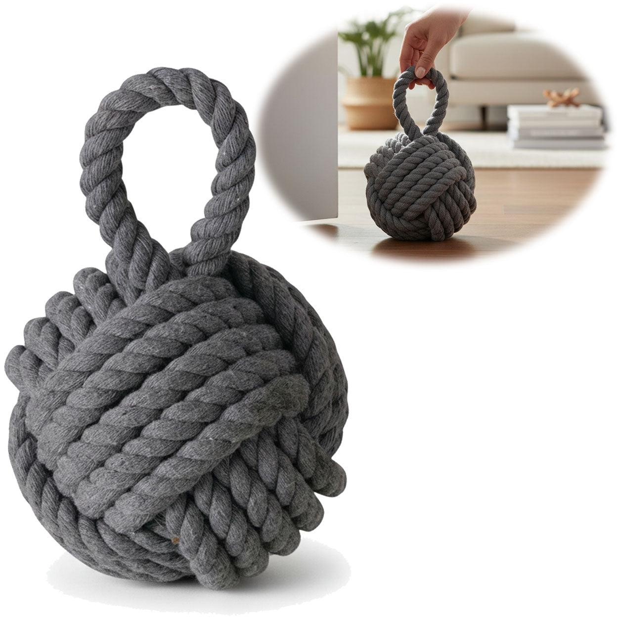 LS-LebenStil Möbel & Wohnen Türstopper Malmö Grau 23cm 1,3kg