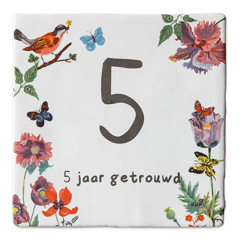 Storytiles Delft Blue De vlinders feliciteren je Fliese 10x10 Schmetterling