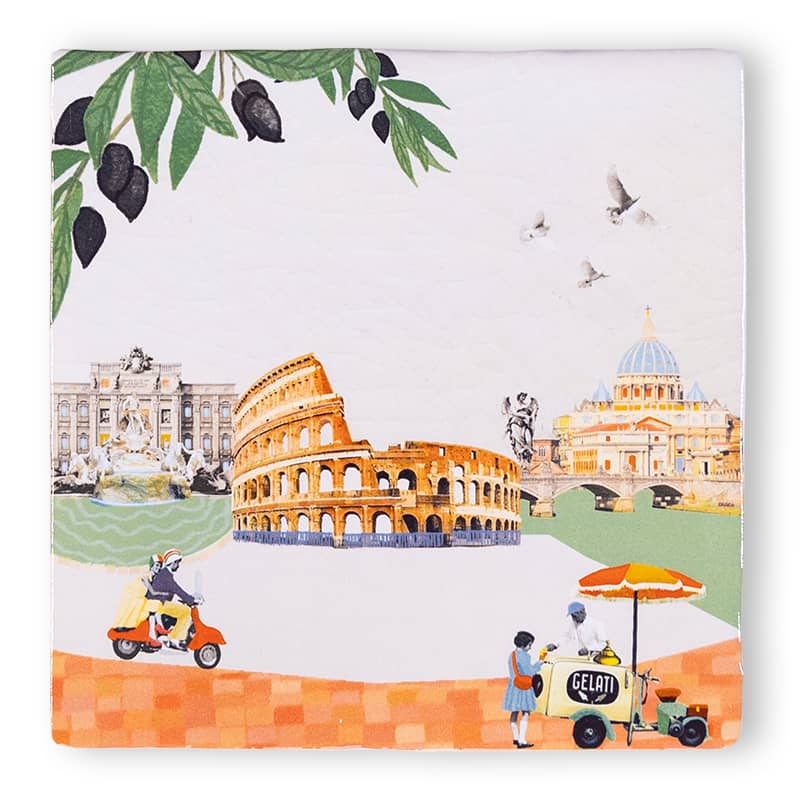 StoryTiles Delft Blue Bellissima Roma Fliese 10x10 Rom-Motiv