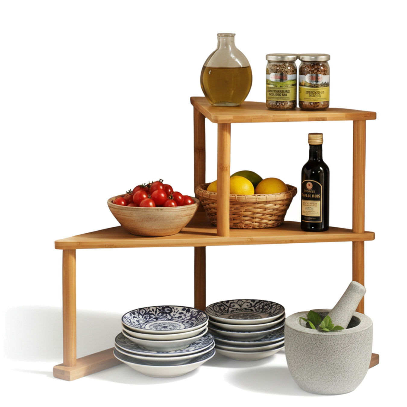 LS-LebenStil Küche & Haushalt Eckregal Holz 39x52cm Gewürzregal