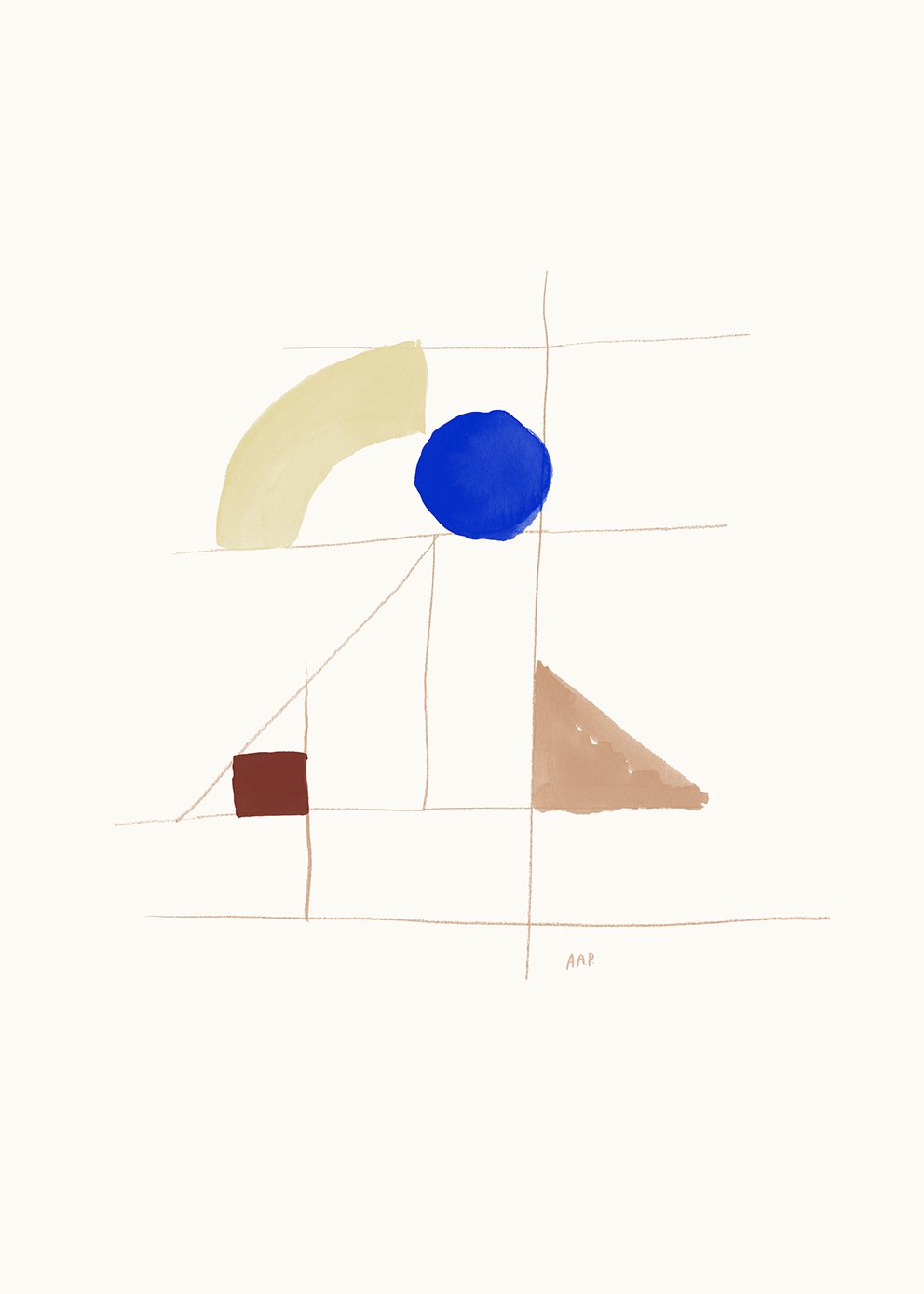 The Poster Club Art Prints The Blue Dot Poster 30x40 cm beige