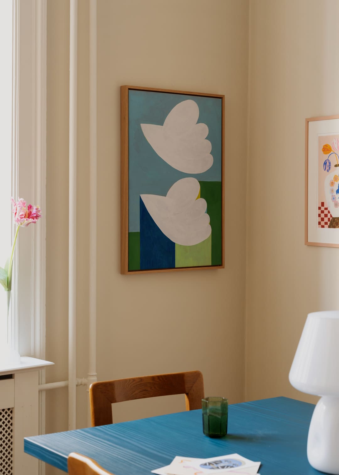 The Poster Club Art Prints Bird Stump Leinwand 50x70 cm Blau