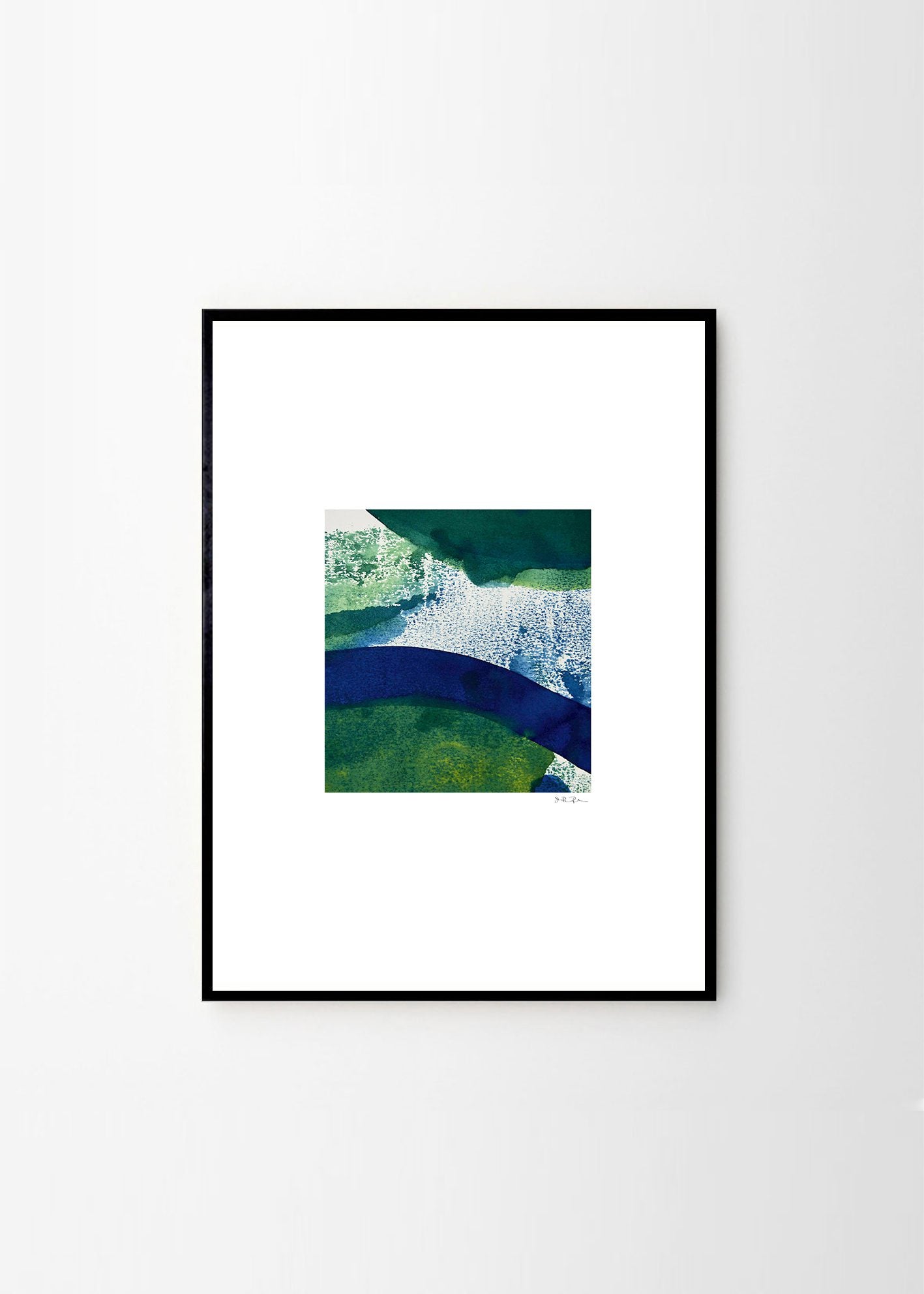 The Poster Club Green 01 Poster A4 grün-blau abstrakt