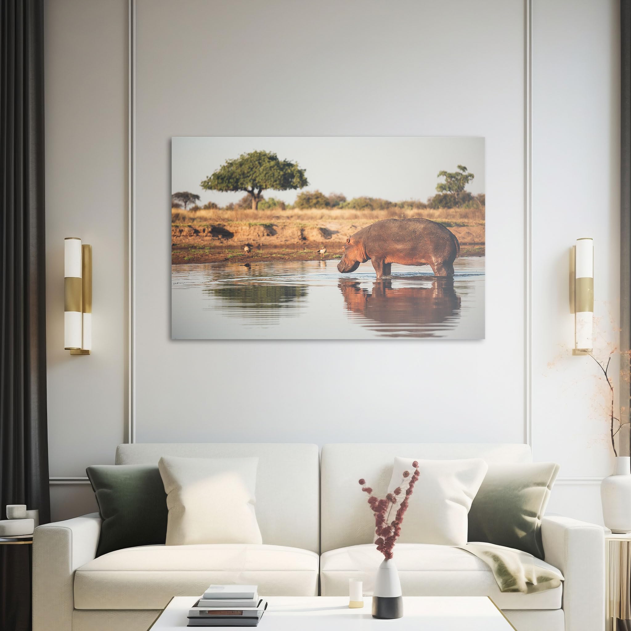 Hustling Sharks Wandbilder Flusspferd Leinwandbild 30 x 40 cm Tier