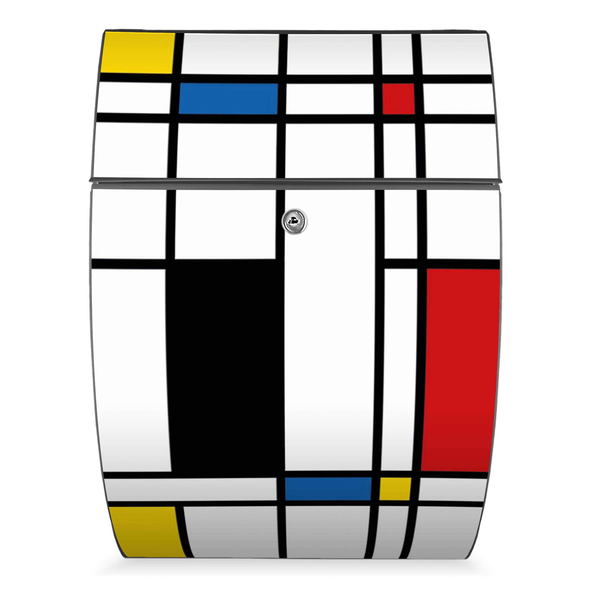 Banjado Riviera 46x33,5x13cm Briefkasten Anthrazit Rot Gelb Blau