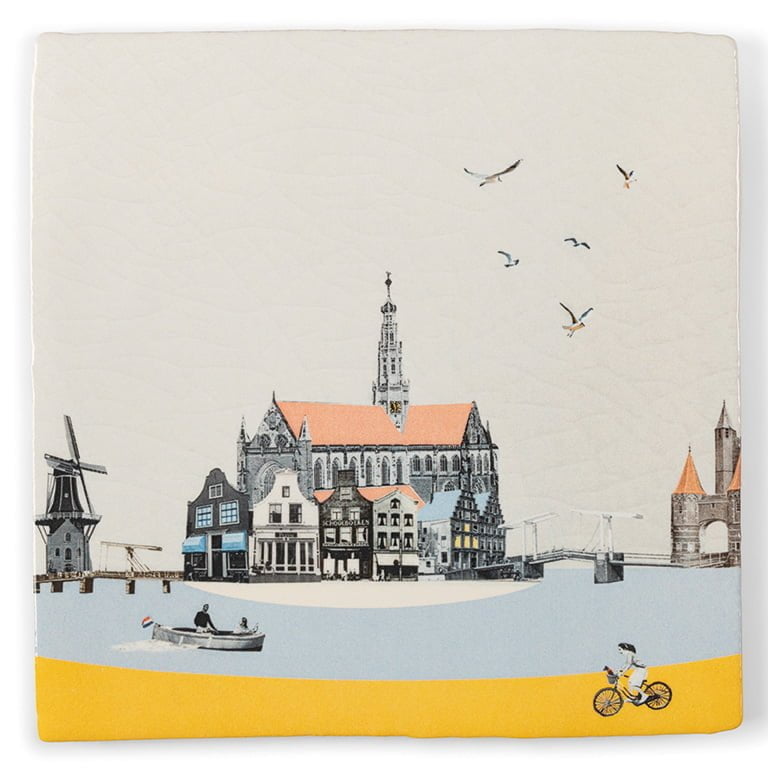 Storytiles Delft Blue Verliefd op Haarlem Fliese M 13x13 cm Boot